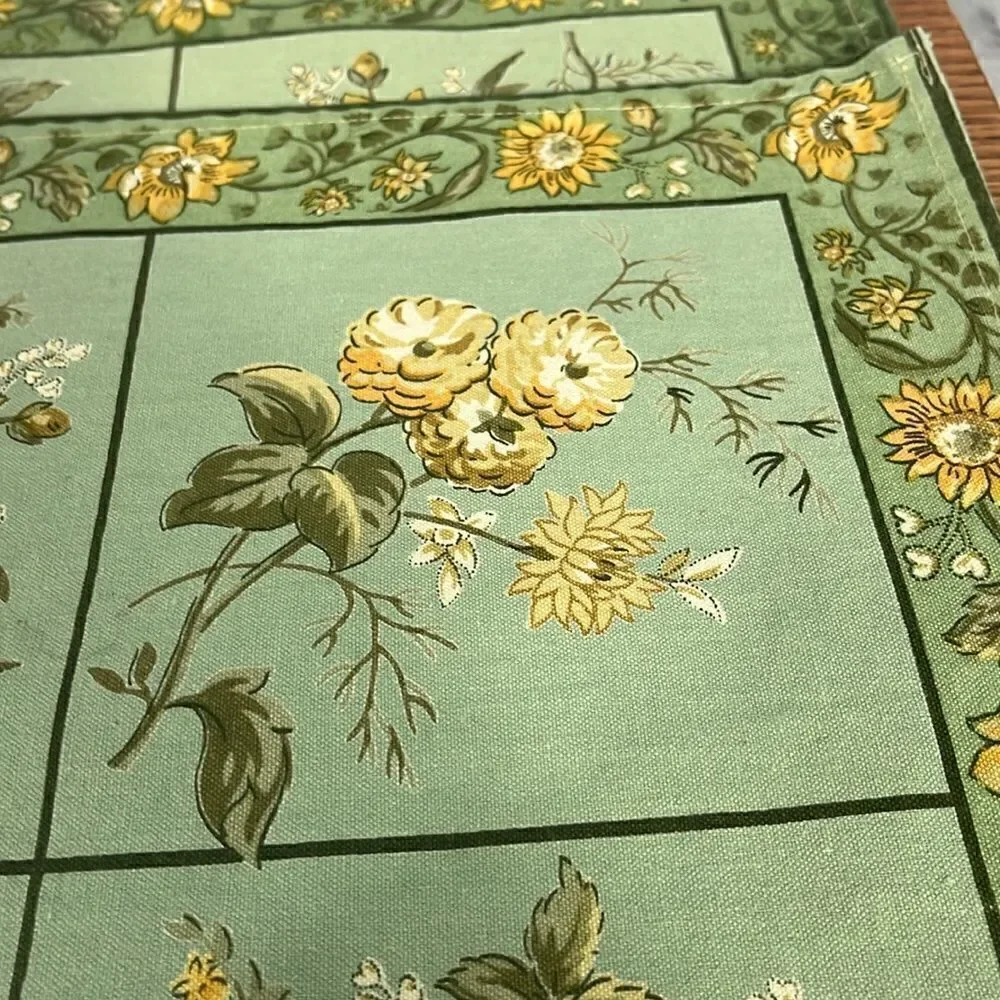 APRIL CORNELL 2000 set of 4 cotton, green and yellow